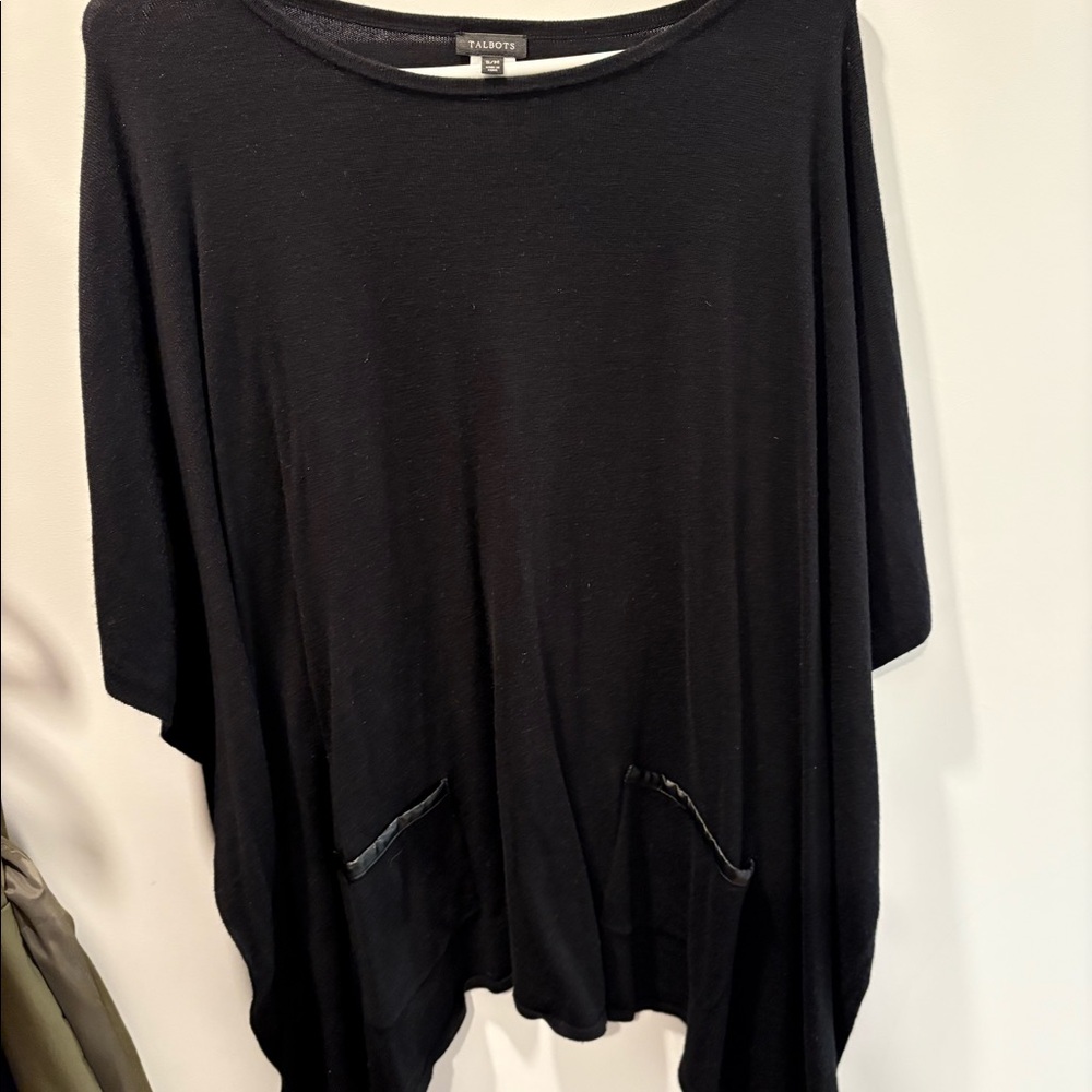 Talbot’s black poncho